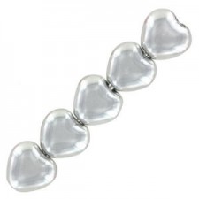 Czech Hearts beads 6mm Crystal labrador full 00030/27000